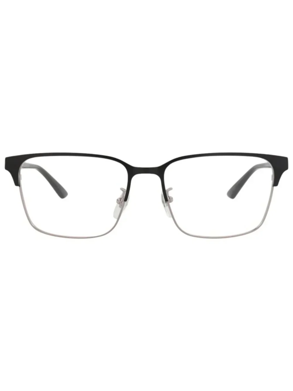 New Gucci Women's Eyeglasses Square Rectangle Metal Frame Mens Ruthenium Black
